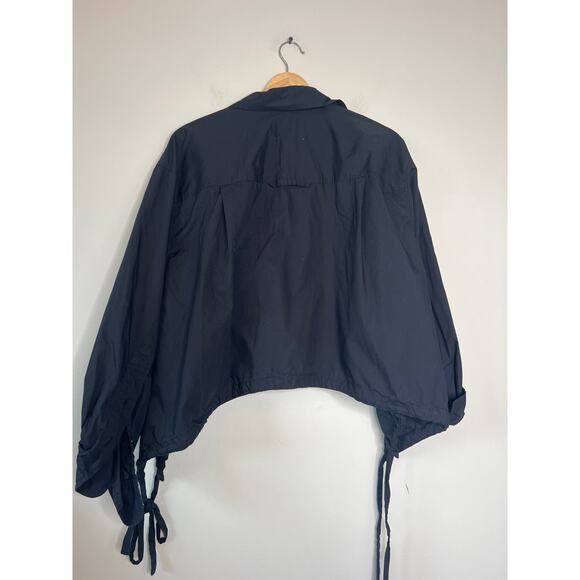 NEW Citizen of Humanity Alexandra Cotton Collared Poplin Crop Top Navy Size: M - Picture 7 of 8